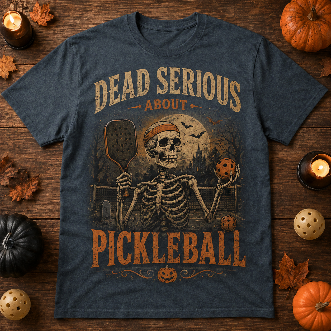 Dead Serious About Pickleball Halloween T-Shirt
