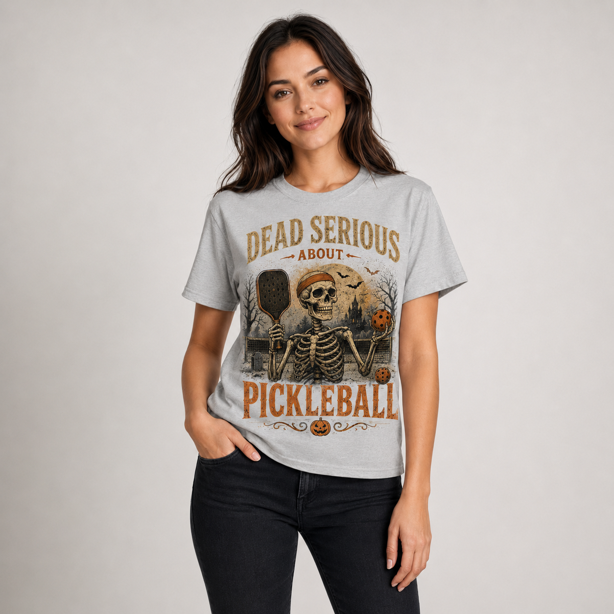 Dead Serious About Pickleball Halloween T-Shirt