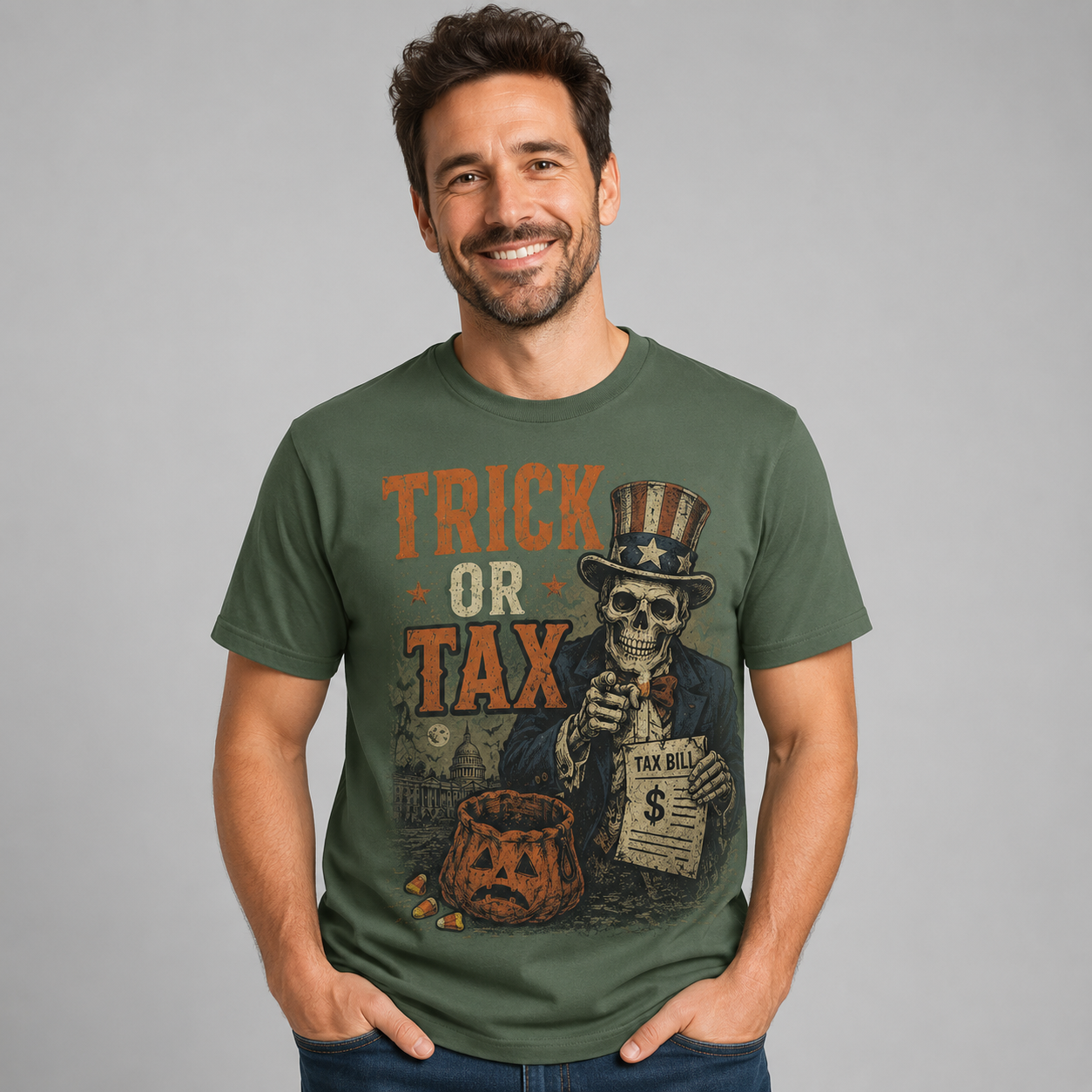 Trick or Tax Funny Political Halloween T-Shirt